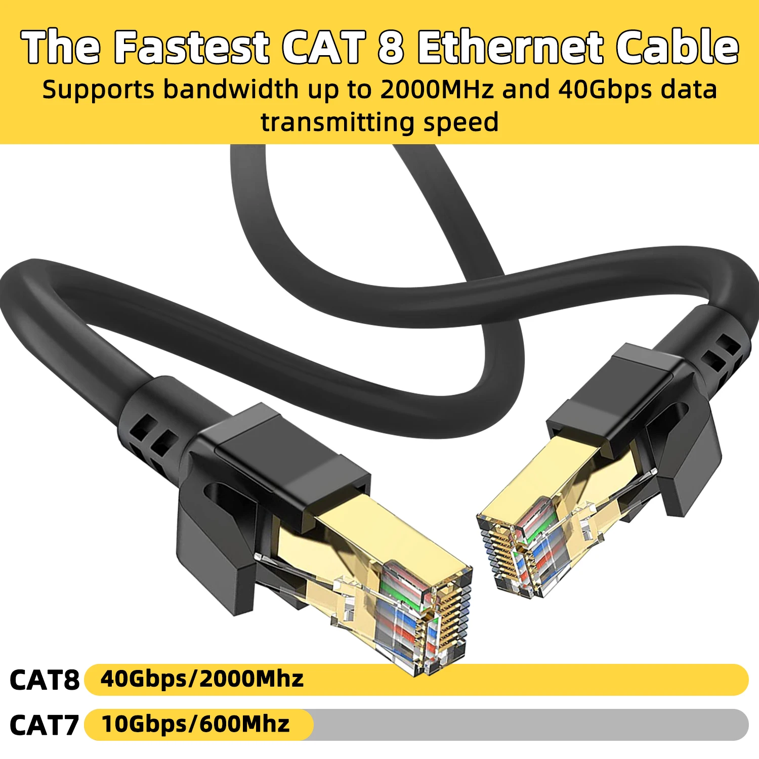 CAT8 Ethernet Cable Super Speed 40Gbps 2000MHz Lan Cord RJ45 Internet Network for Laptops PS5 Router Modem Patch cable Cat 8