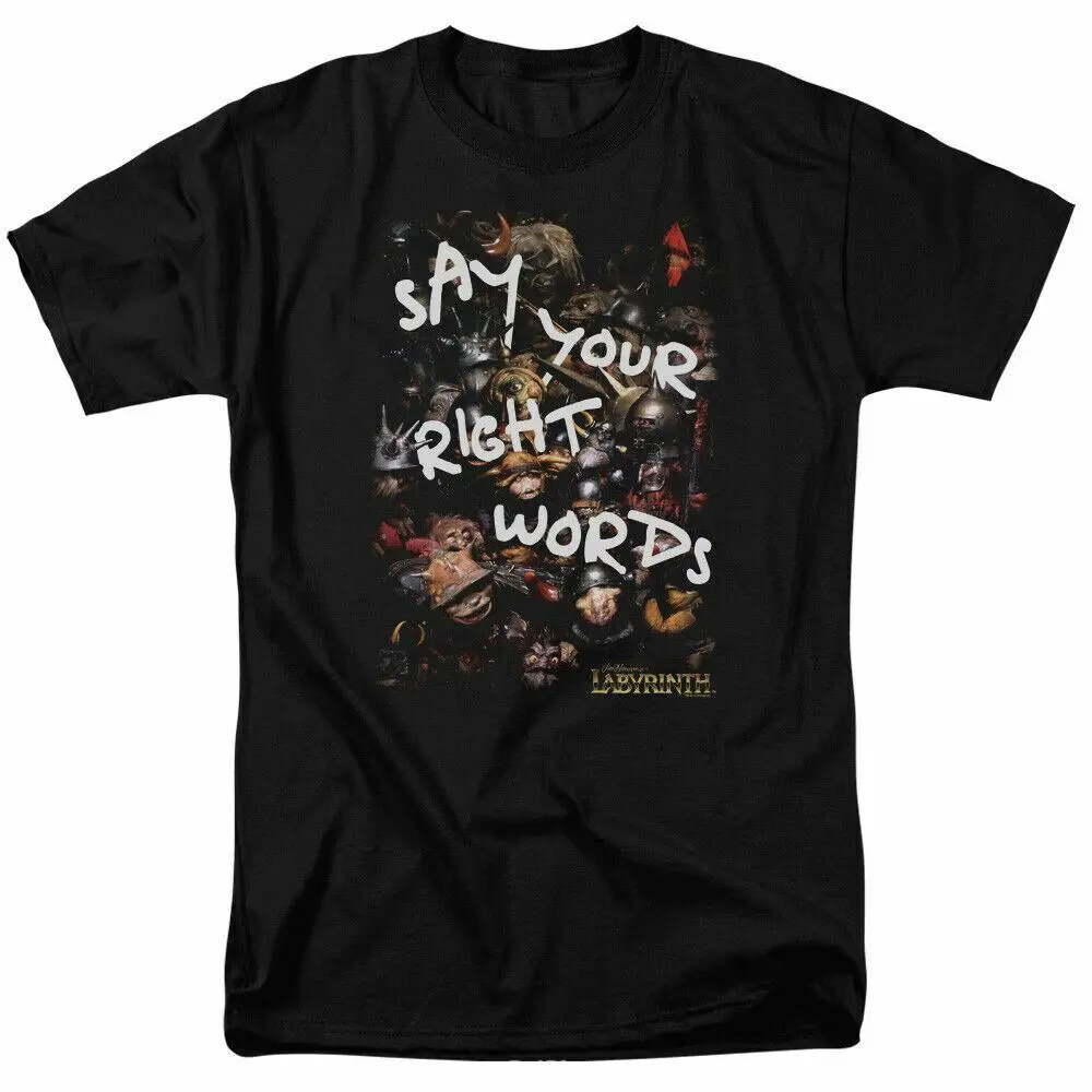 

Labyrinth Right Words T Shirt Mens Licensed Classic Movie Tee Jareth Sarah Black