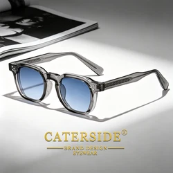 CATERSIDE Retro Punk Men Sunglasses Small Frame Square Personalized Design Sun Glasses Women Travel Party Business Festival Gift