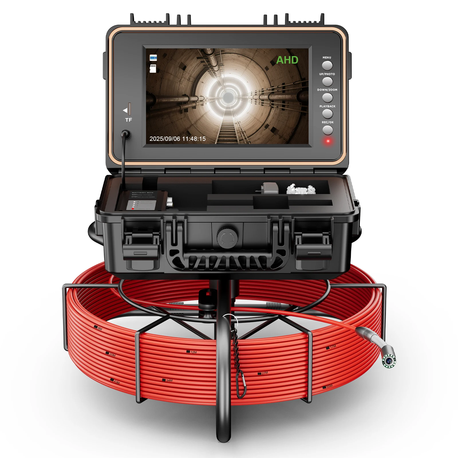 1080P 7mm Cable Self Leveling 9 Inch IPS Video Drain Pipe Inspection Camera IP68 Waterproof Sewer Camera