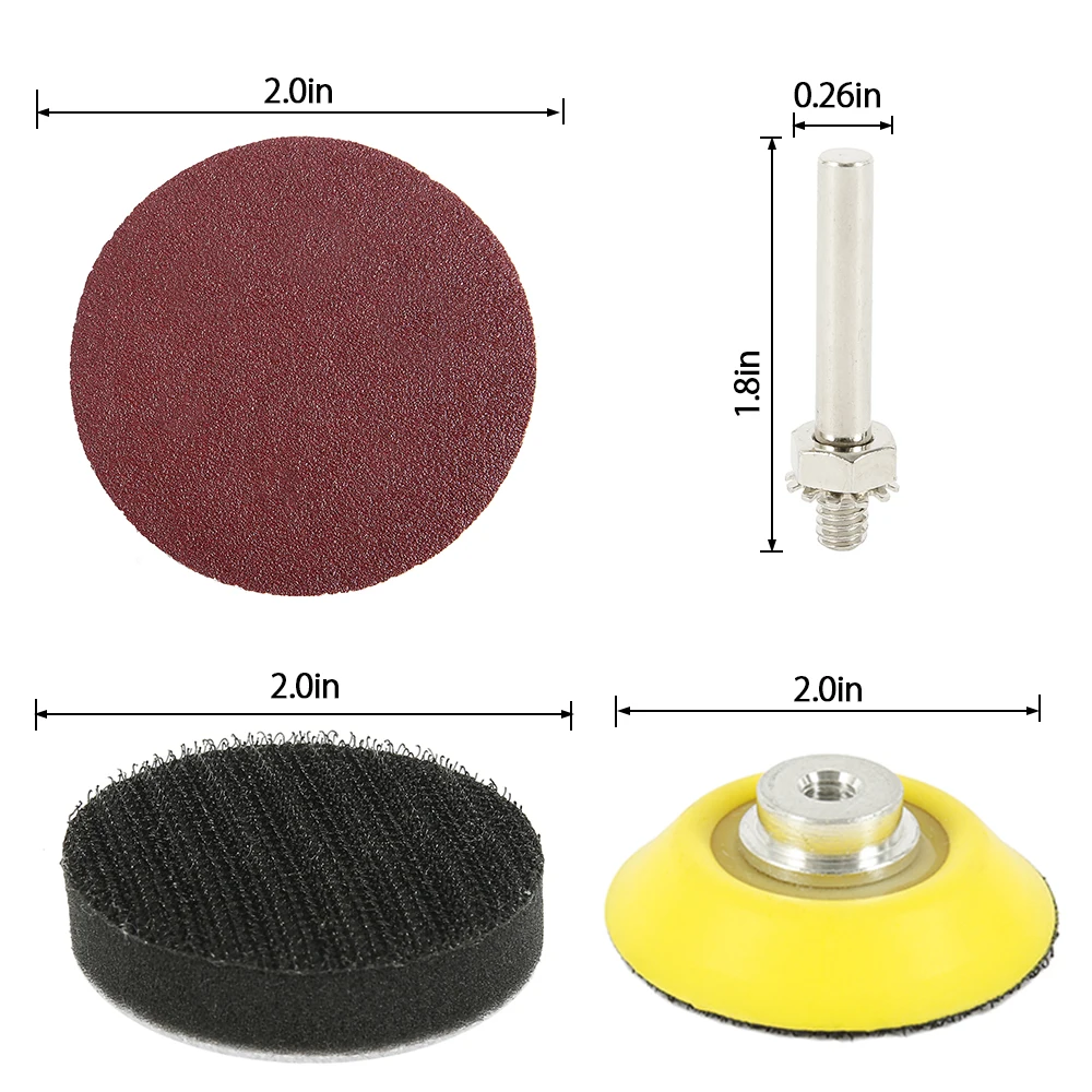 120pcs 2 Inch Sander Disc Sanding Discs 60-3000 Grit Round Sanding Sheet Sanding Pads Paper Sandpaper Abrasive Polish Pad Plate