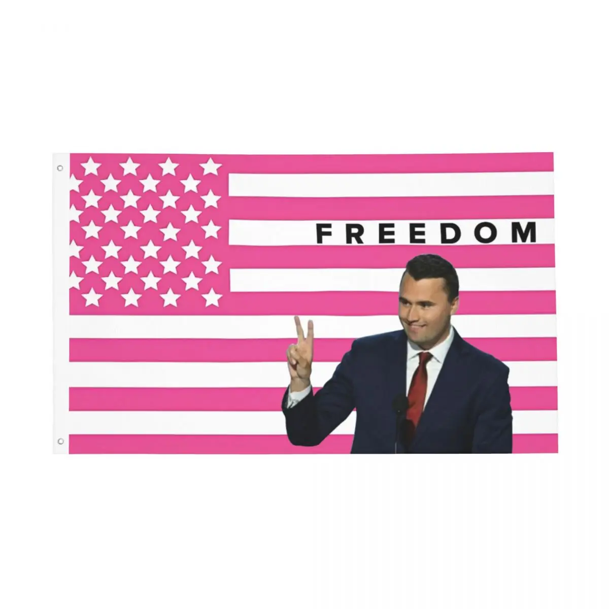Pink American Flag Charlie Kirk Flags Fade Proof Outdoor Banner Polyester Hanging Decoration 90x150cm