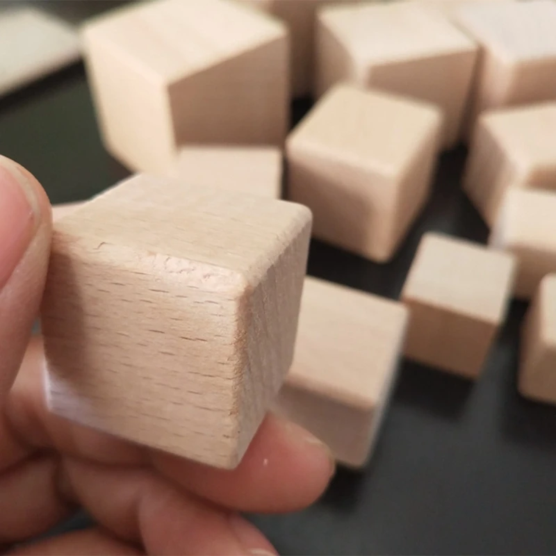 Bloques cuadrados de madera para niños, piezas de madera cúbica sin terminar para contar matemáticas, artesanía, juego infantil, 100 piezas