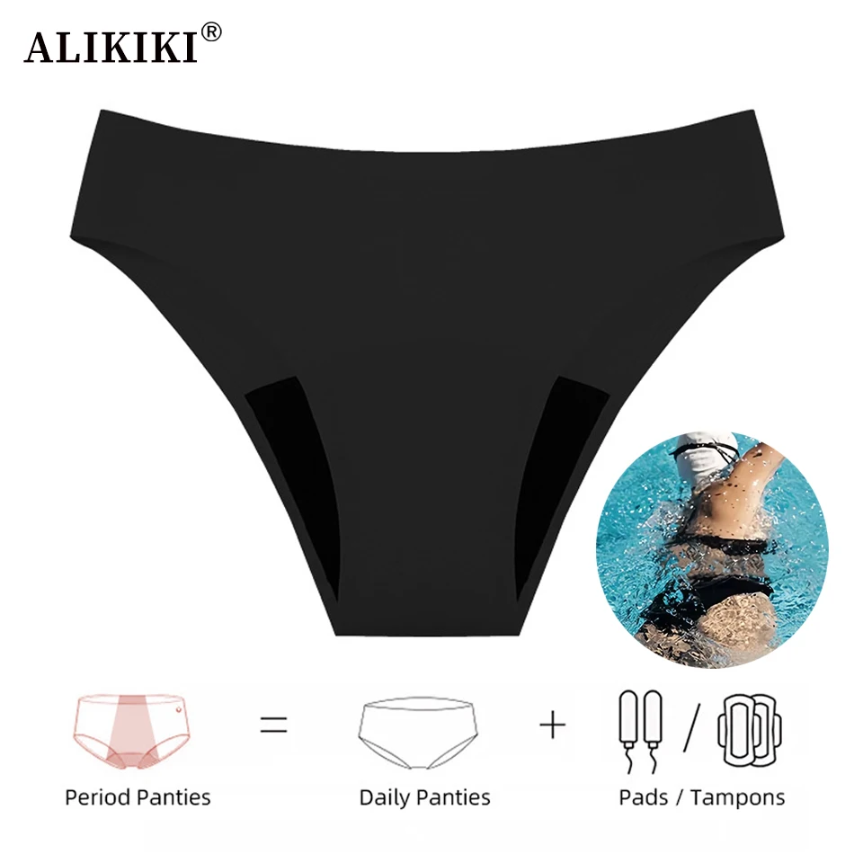 Braguitas Menstruales de 4 Capas para Niñas, Bragas para el Periodo Menstrual para Nadar, Traje de Baño Menstrual, Bragas de Natación a Prueba de Fugas