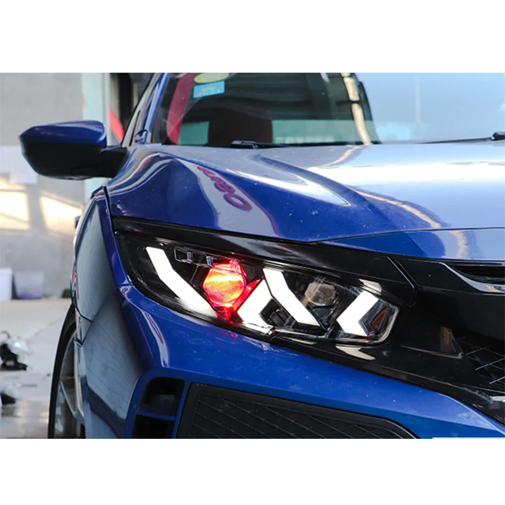 

RGB Headlamp Assembly For Honda 10th Gen Civic 2016-2021 Front Sedan Hatchback Si Type R Touring Sport EX EX-L LX Headlights