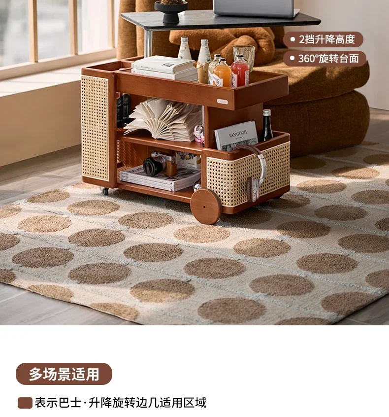 Picture 5: Solid wood lifting edge few beech movable trolley coffee table