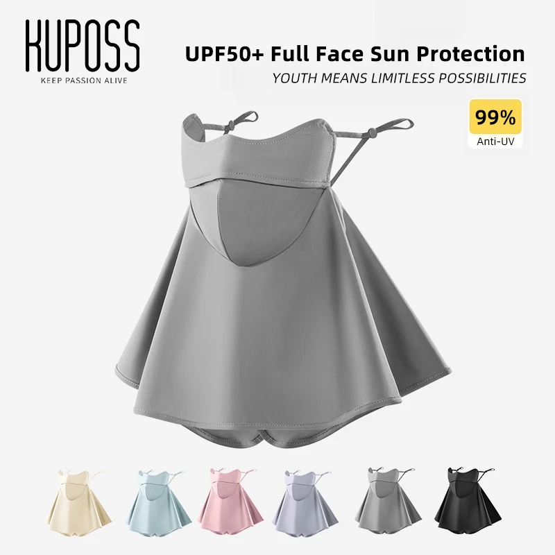 KUPOSS New Cycling Balaclava Summer Breathable UPF50+ Original Yarn Sunscreen Ice Silk Full Face Mask Moisture Wicking Sport Mas