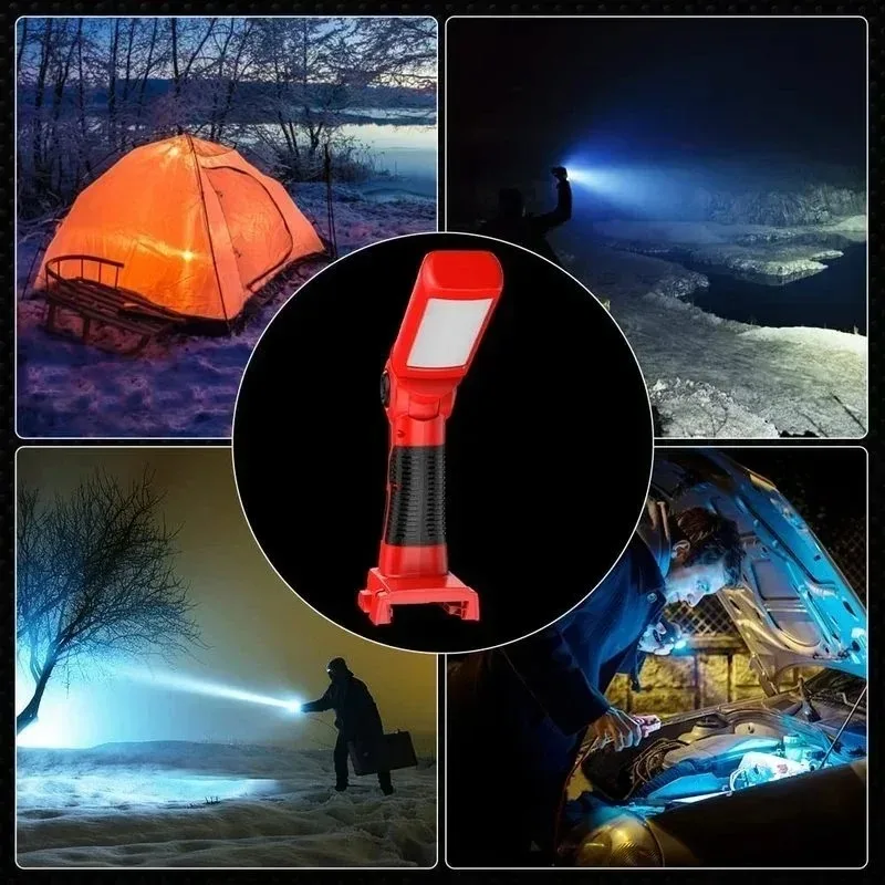 Portable LED Light Work Outdoor Lighting Flashlight For Makita Bosch Milwaukee Dewaltt Ryobi 18V LithiumBattery Workshop Camping