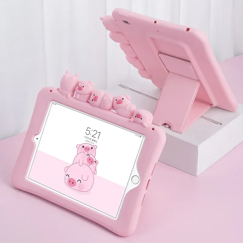 Ipad2022 New Piggy Cute Protective Cover Air4/5 Children's Mini2/3th Tablet for  Ipad9