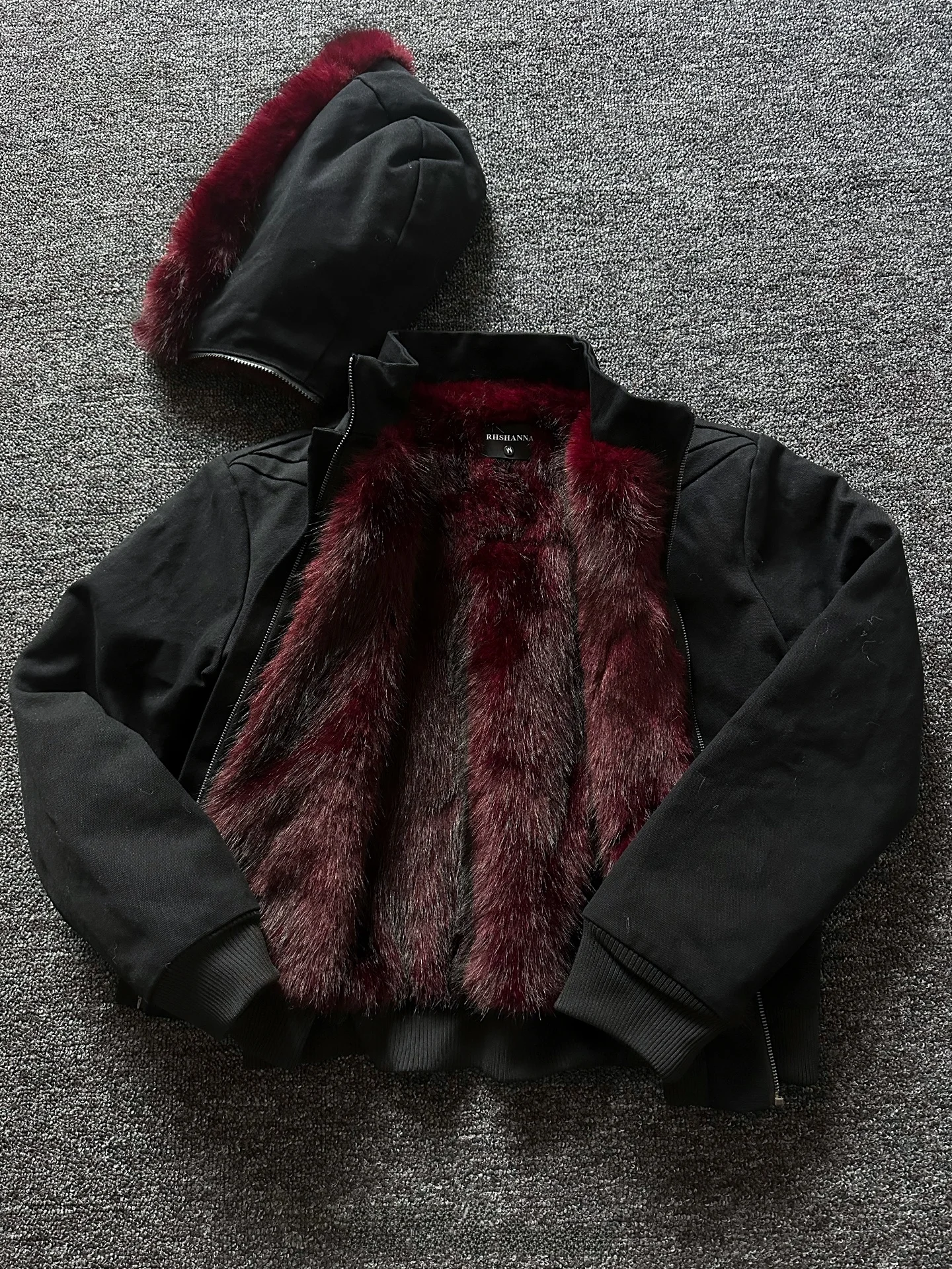 

Мужская утепленная куртка Rise Blood Color Bla с меховой подкладкой, хлопковая, с капюшоном, съемная, теплая, повседневная, с длинными рукавами, на молнии