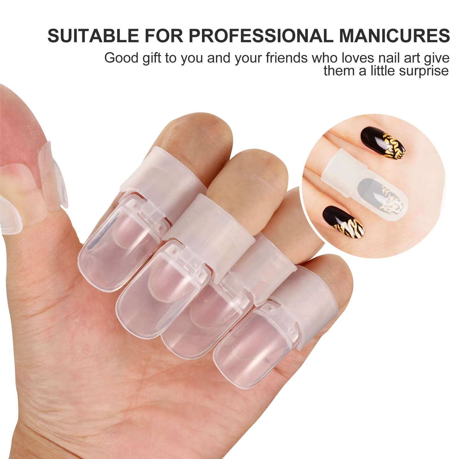 20Pcs Nail Varnish Cover Protector Transparent Plastic Tips for Nail Polish Drying Protection DIY Manicure Art Essential Tool view 5