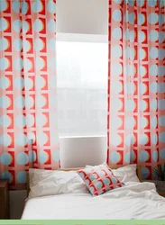 Pink Circle Abstract Half Shading Living Room Curtains Yellow Square Free Punching Paste-style Bedroom Drapes