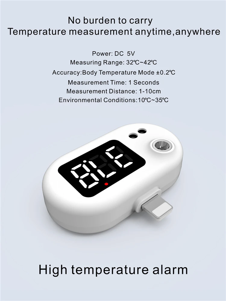 Il piรน recente dispositivo USB Termometro digitale Mini termometro per telefono cellulare esterno Misuratore di temperatura portatile senza contatto