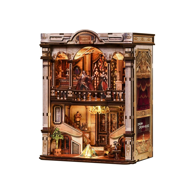

Xinyue Crafts Diy Book Nook Dream Opera House Wooden Miniature Model With Led Light Bookend Micro Landscape Adult Customizable
