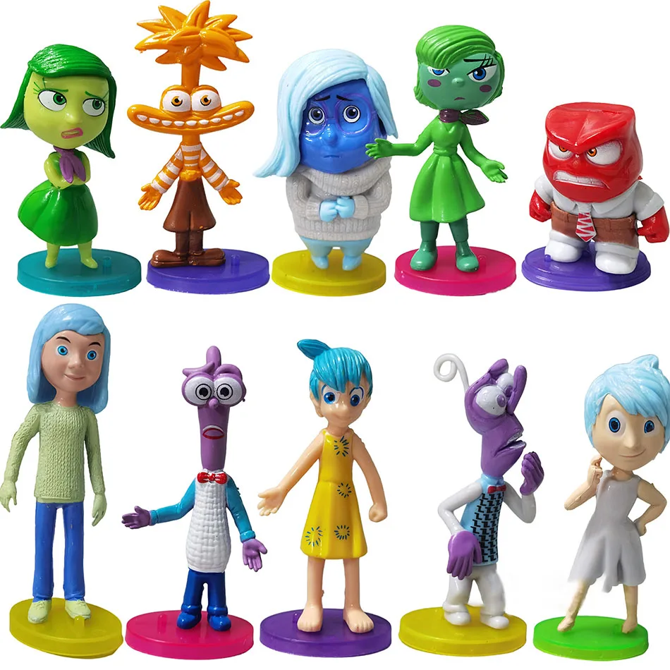 5-10pcs Inside Out 2 Figure Anime Joy Sadness Angry Action Figurine Fear Disgust Kits Collection Model Toy Gift In Stock5/6pcs D