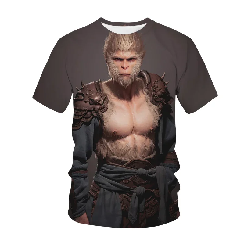 Summer New Cartoon Anime Monkey Graphic T-shirt For Men 3D Printed Trend Hot Selling Personality Round Neck Short Sleeve Tees