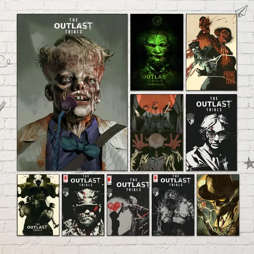 Game T-The Outlast Trials Poster PP Self-Adhesive Waterproof Wall Decor for Bedroom,Living Room,Dorm,Bar Aesthetic Decor Gift