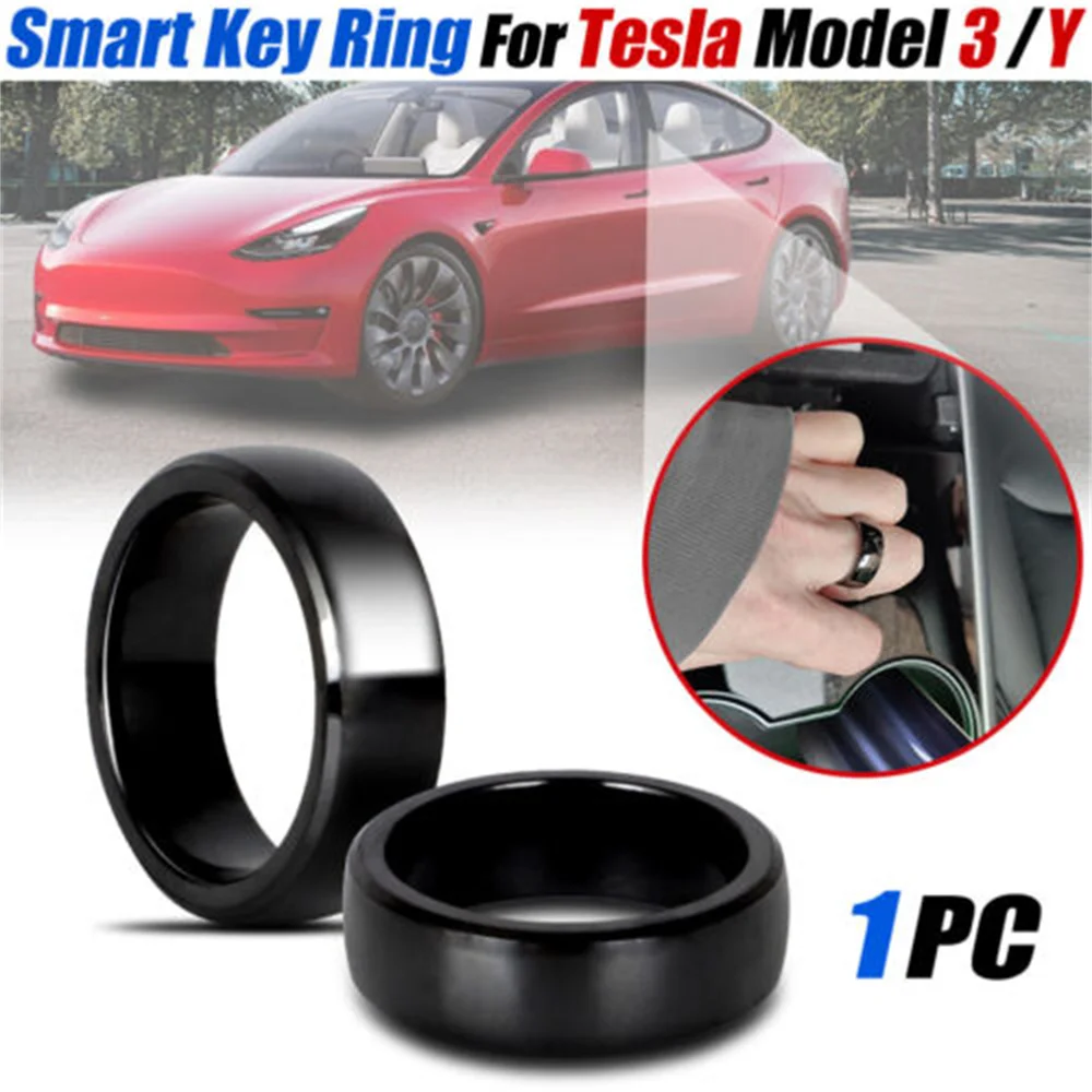 Dla Tesla Model 3 Model Y Inteligentny brelok do kluczy Akcesoria NFC Pierścień ceramiczny Wymień brelok do kluczy samochodowych wykonany z