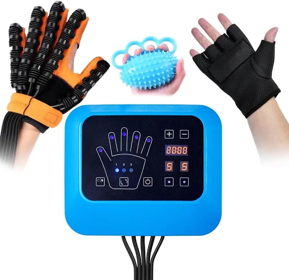 

Rehabilitation Robotic Gloves for Stroke Recovery-Multiple training modes,Custom Settings Finger Rehab Trainer