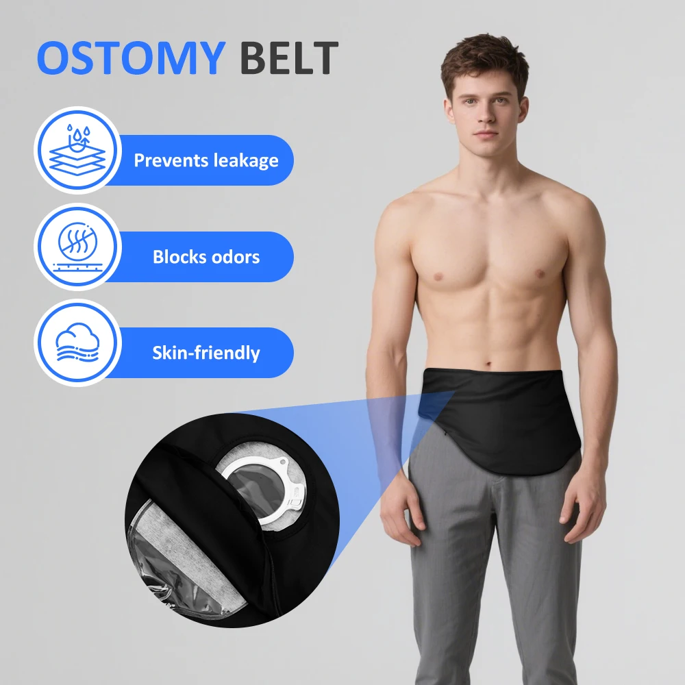 Portable Ostomy Belt for Men Women Ileostomy Wrap Belt Ostomy Support Belts Colostomy Ostomy Bag Covers for Sports or Daily Life