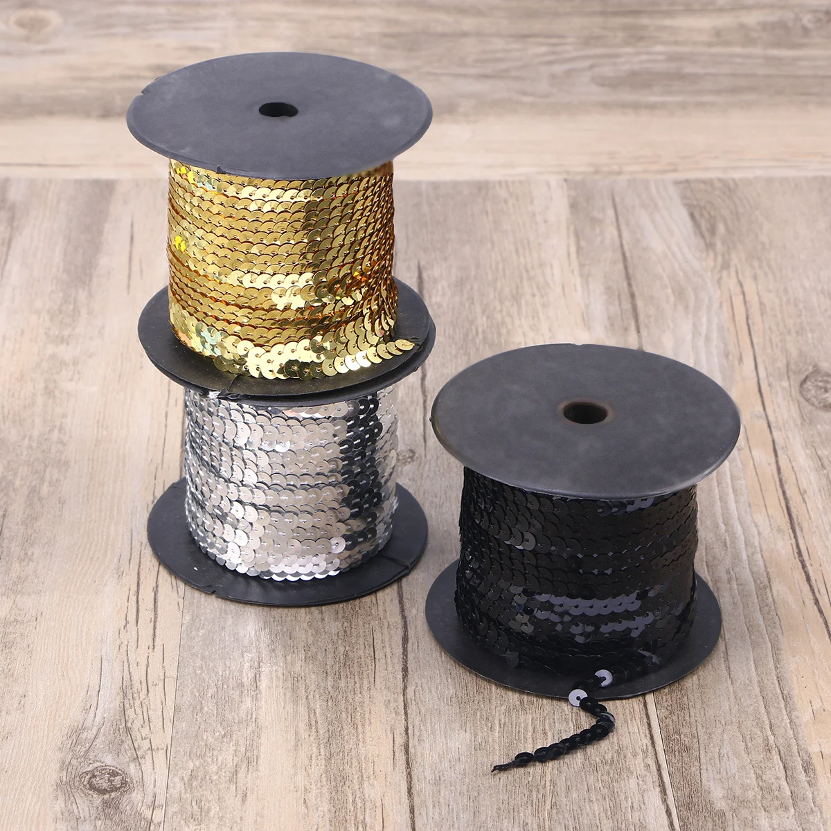 

100 Yard Roll 6Mm Flat Sequin String Ribbon Light Golden Pvc Elastic Spangle For Diy Attire Wedding Bridal Decoration Paillette