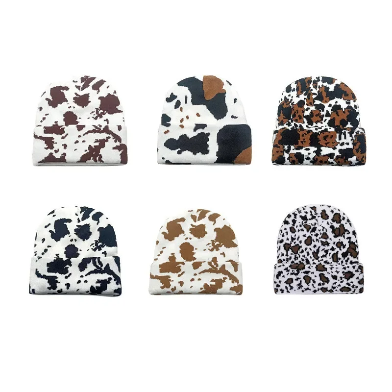 Autumn Winter Cotton Striped Print Thicken Knitted Hat Warm Skullies Cap Beanie Hat For Men and Women 193