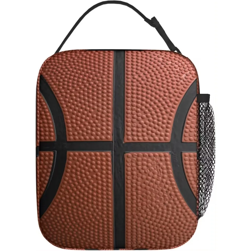 Basketball Lunch Bag for Women Men Insulated Reusable Lunch Box for Work Office School Picnic Portable Bento Tote Bag Cooler Bag