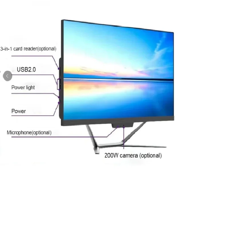 

Manufacturer Set In One Gaming Computer All-in-one Pc China I3 I5 I7 I9 21.5 23.8 Touch Desktop All Black Business SSD Jack 3.5