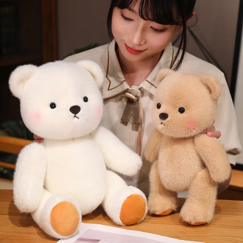 Oso de Peluche Kawaii, Juguete de Peluche con Articulaciones, Oso de Peluche con Extremidades y Cabeza Móviles, Lindo Regalo de Cumpleaños para Niñas