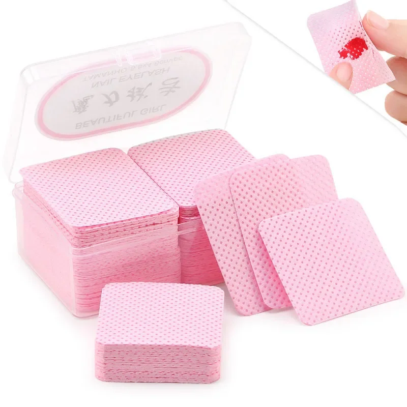 540pcs Lint-Free Cotton Pads Eyelash Extension Glue Remover Nail Polish Remover Cotton Wipes UV Gel Tips Cleaning Paper Pad Tool