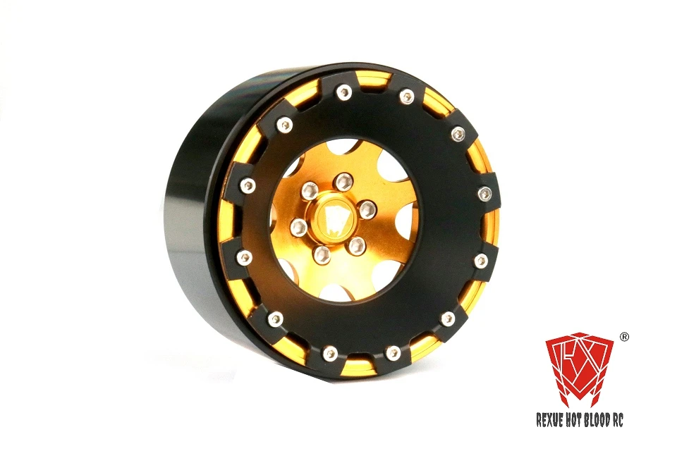 4 Uds. Llantas de aleación de aluminio 2,2 Beadlock para 1/10 RC Rock Crawler Axial SCX10 RR10 Wraith 90056 TRX4 TRX-6 cubo de rueda