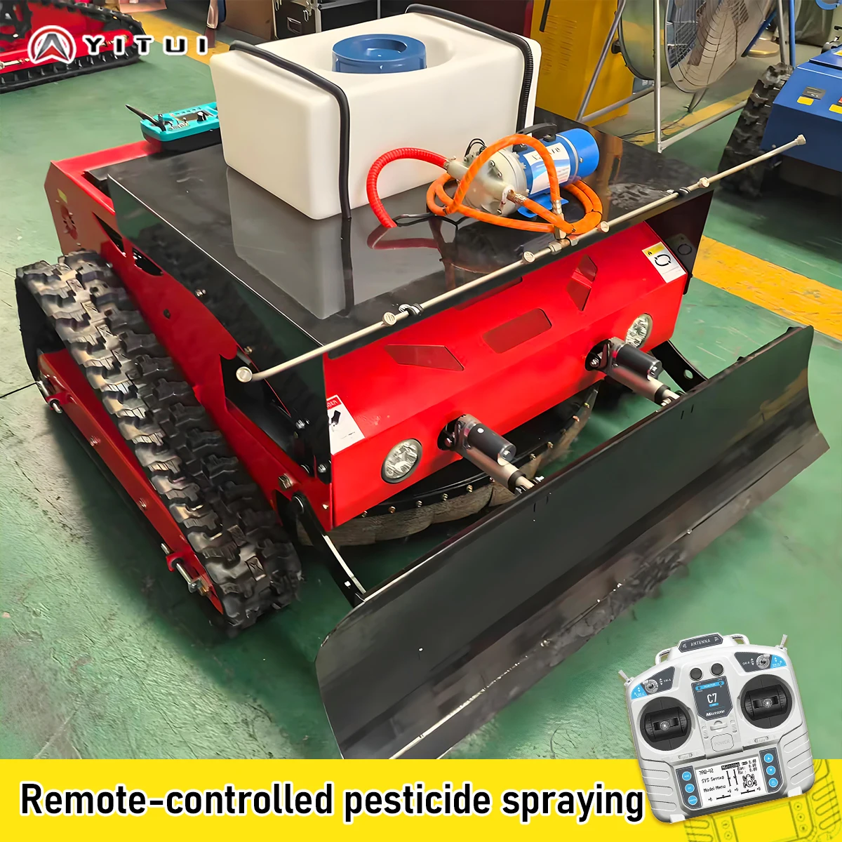 Remote Controlled Tracked Lawn Mower Customized With Multiple Accessories No Worries About Battery Life Gpd Positioning