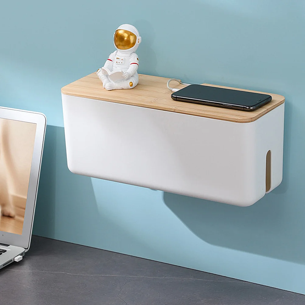 

Cable Storage Box Plastic Wooden Cover Cord Organizer For Home Office Bedroom Power Line Management Wire Tangle Solution