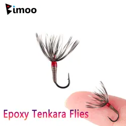 Bimoo 8PCS #14 #16 #18 Epoxy Tenkara Flies Parachute Grizzly Hackle Dry Fly Kebari Trout Steelhead Grayling Fishing Bait Lures