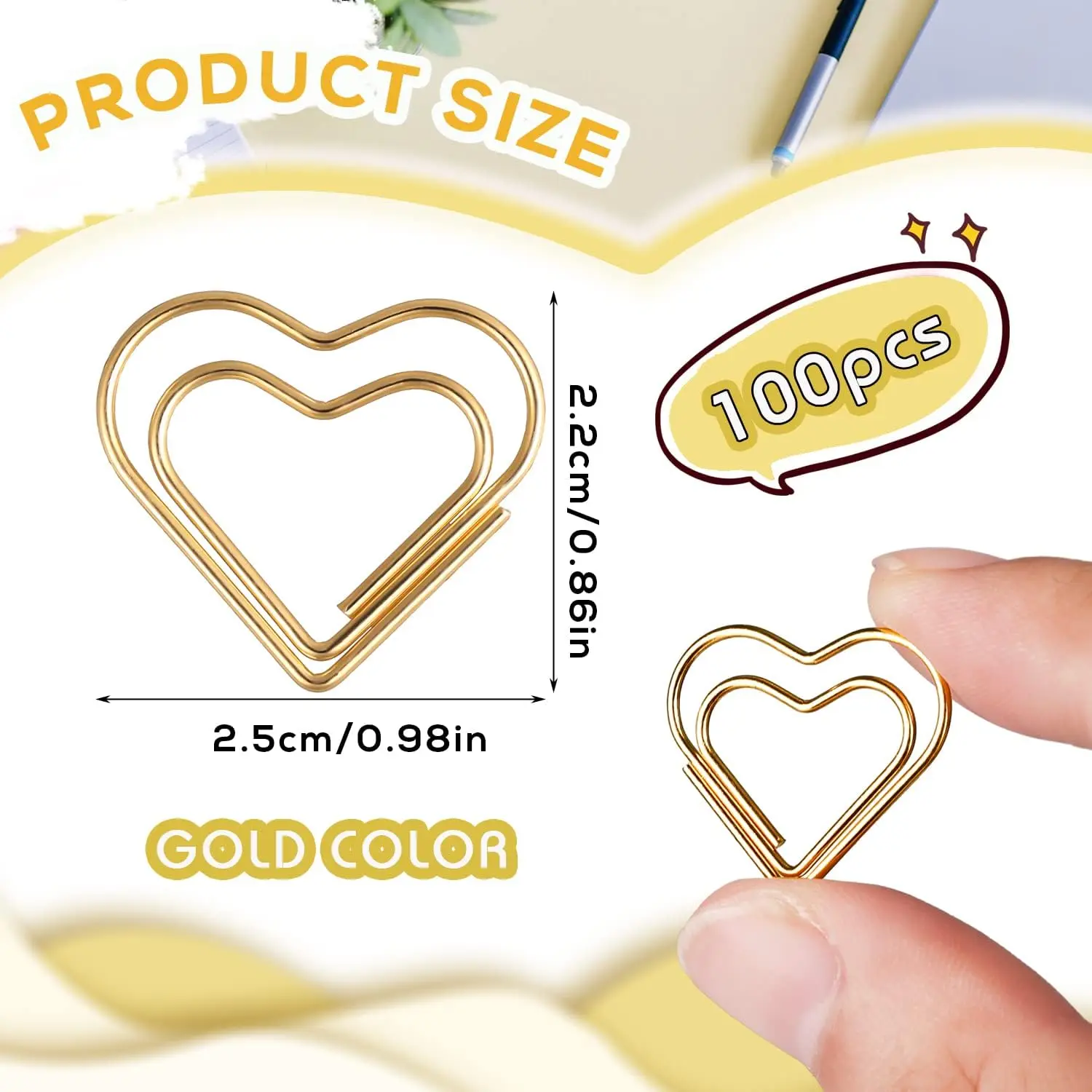 Heart Paper Clips Small Paper Clips Office Supplies Paper Clamps Wedding Decor Scrapbooking Note Sorting Organizing Paperclips