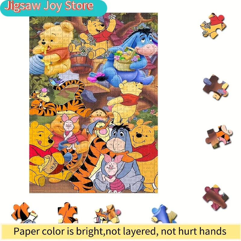 곰돌이 푸, 이요어, 티거, 그리고 피글렛과 같은 만화 동물들이 등장하는 1000피스 퍼즐. 이 벽걸이 퍼즐은 완벽합니다
