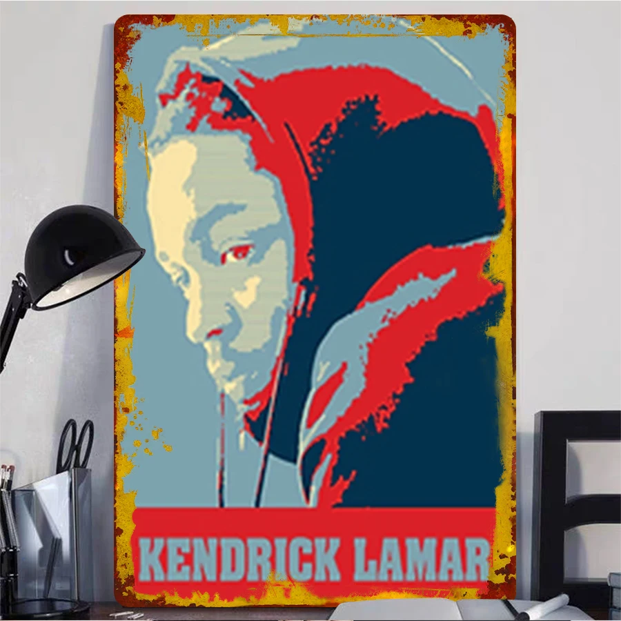 Kendrick Lamar Portrait Metal Wall Art Custom Music Star Decor for Home Office Living Room Gift for Fans