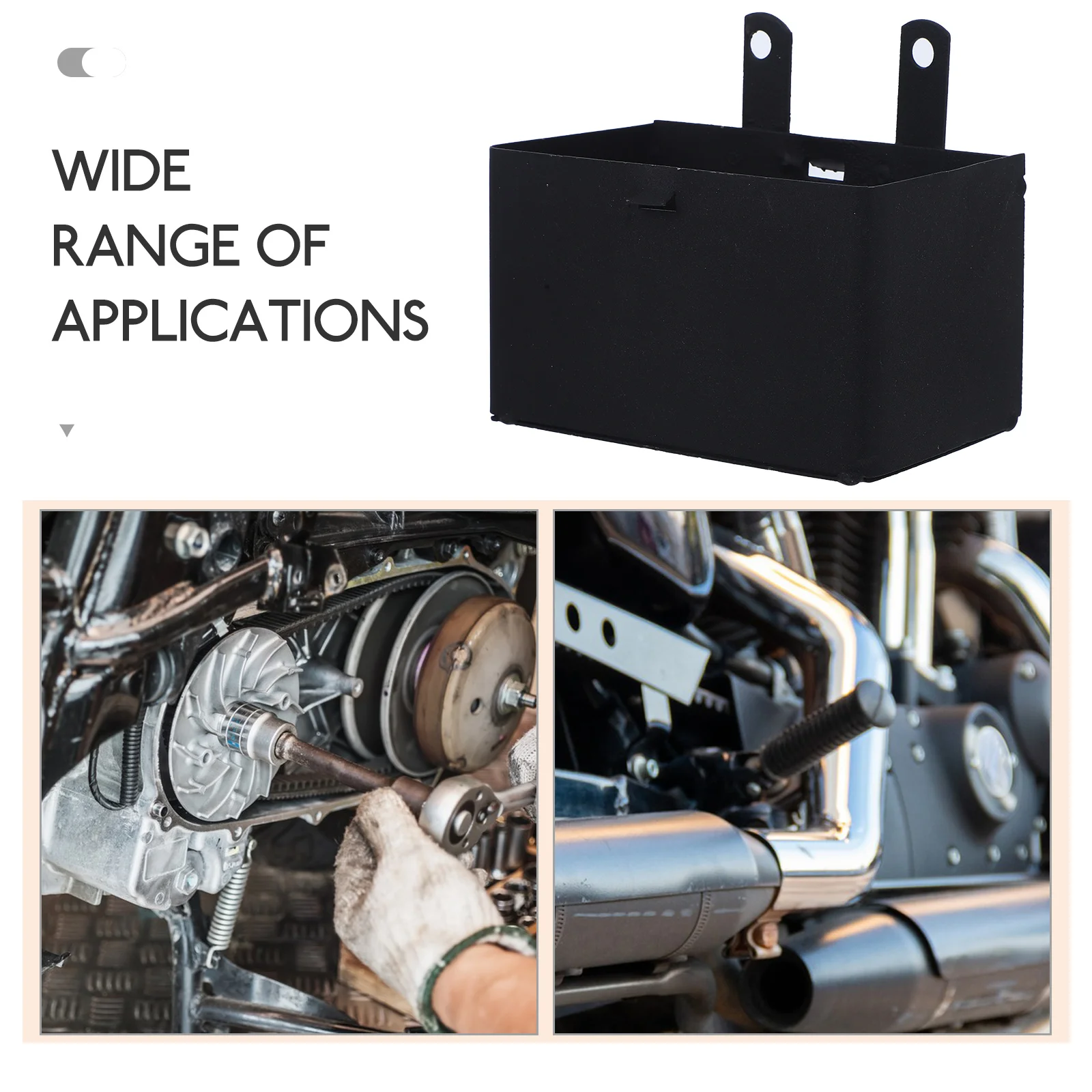 

Motorcycle ATV Box Metal Storage Holder Case Iron Construction Durable Compact Design Easy Install for for Motorcycle
