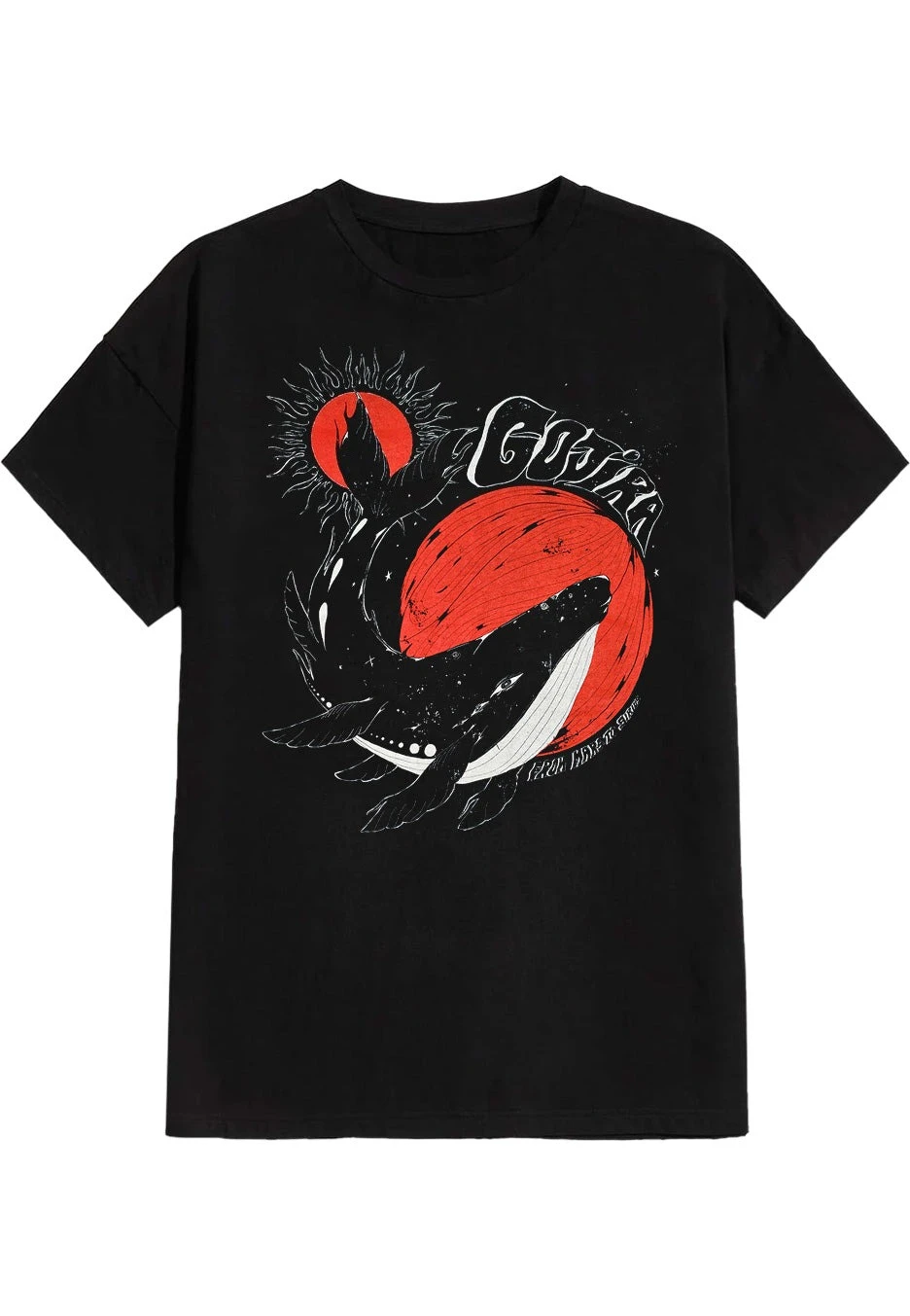 

Gojira Whale Sun Moon T-Shirt Peripheral Pattern Printing Summer Luxury Brand Cotton Men's and Women's T-Shirt Short Sleeve
