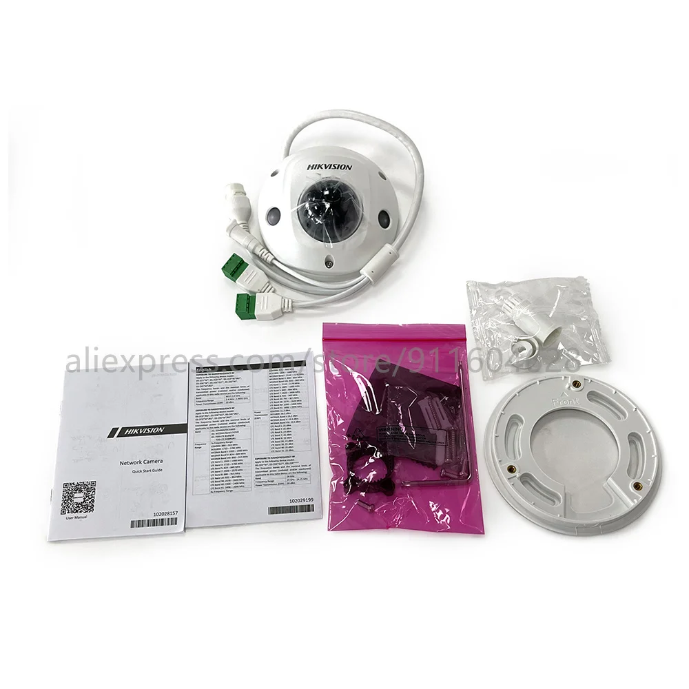 Original Hikvision DS-2CD2543G2-IS 4MP Áudio H.265 IR POE AcuSense Mini Dome IP CCTV Câmera Microfone embutido