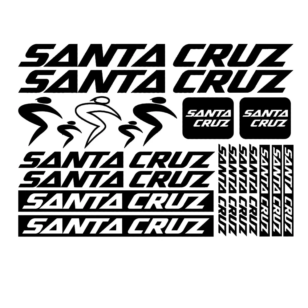 Kit de Adesivos de Vinil Compatível com Bicicletas Santa Cruz, Impermeável, Protetor Solar, Adesivos Decorativos para Quadro de Bicicleta MTB