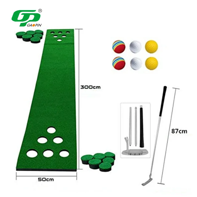 GP Customizable Indoor/Outdoor Putting Green Foot Putter Set Effective Golf Training Aids for Practice