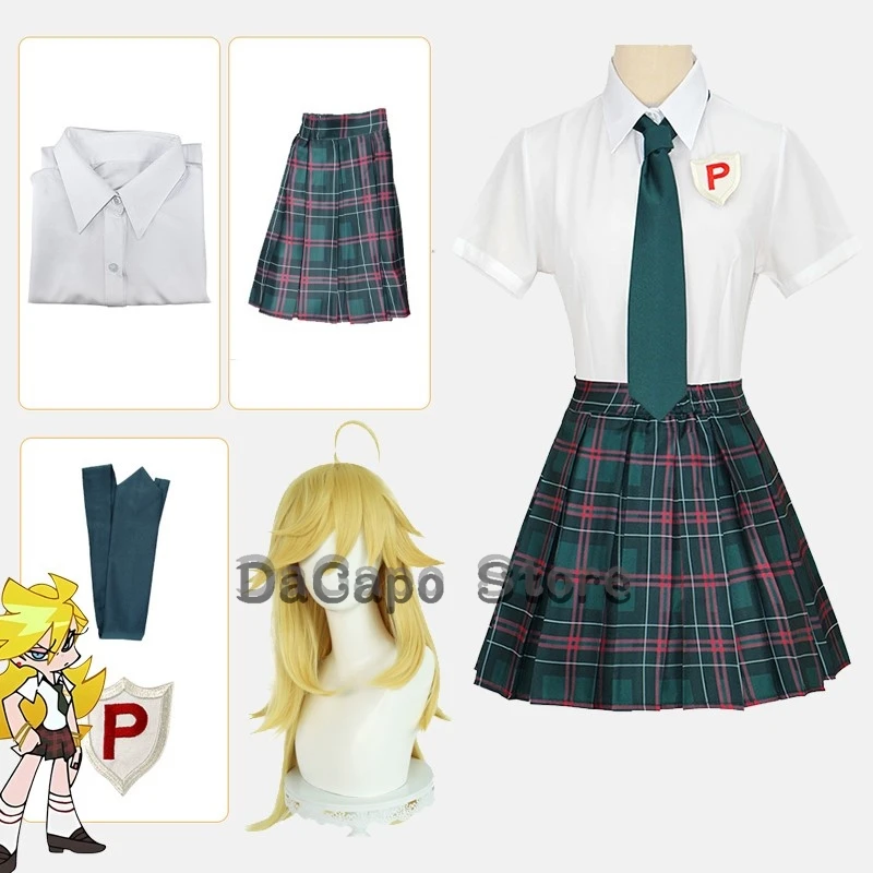 Calcinha anarquia cosplay traje camisa peruca meninas jk uniforme escolar mulher sexy kawaii festa de halloween terno anime calcinha & meia