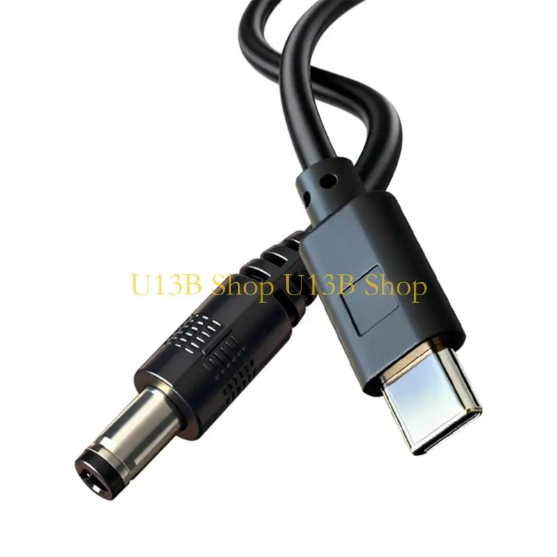 U13B USB C to 5.5x2.5mm Center Positive Power Cable, Round End Cord for Compatible Equipment, 1 Meter Supply Cable Use