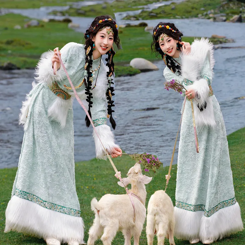 

Tibetan Clothing Women's New Fre Sle Girl's Ethnic Costume Photoaphy oot Travel Photoaphy Traditional Costume