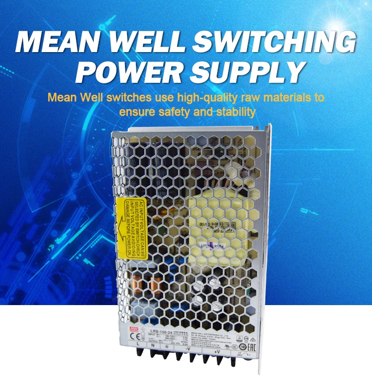 Meanwell-Hmi用スイッチング電源,LRS-150-24, 150w,24v,6.5a,シングル出力
