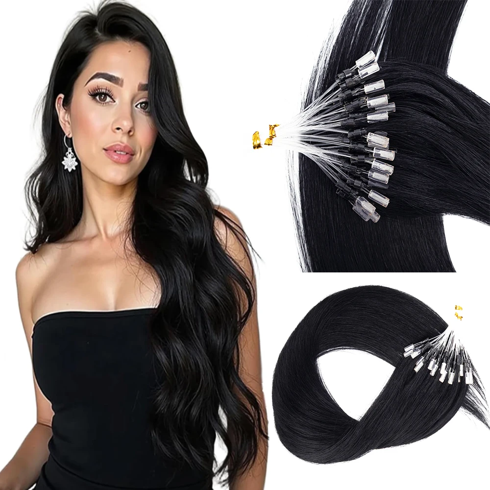 

Наращивание волос Micro Loop, 12 дюймов, 30 г, 100% натуральные волосы с силиконовыми бусинами, салонное качество, набор в оттенках темно-русого, светло-русого и платинового блонда