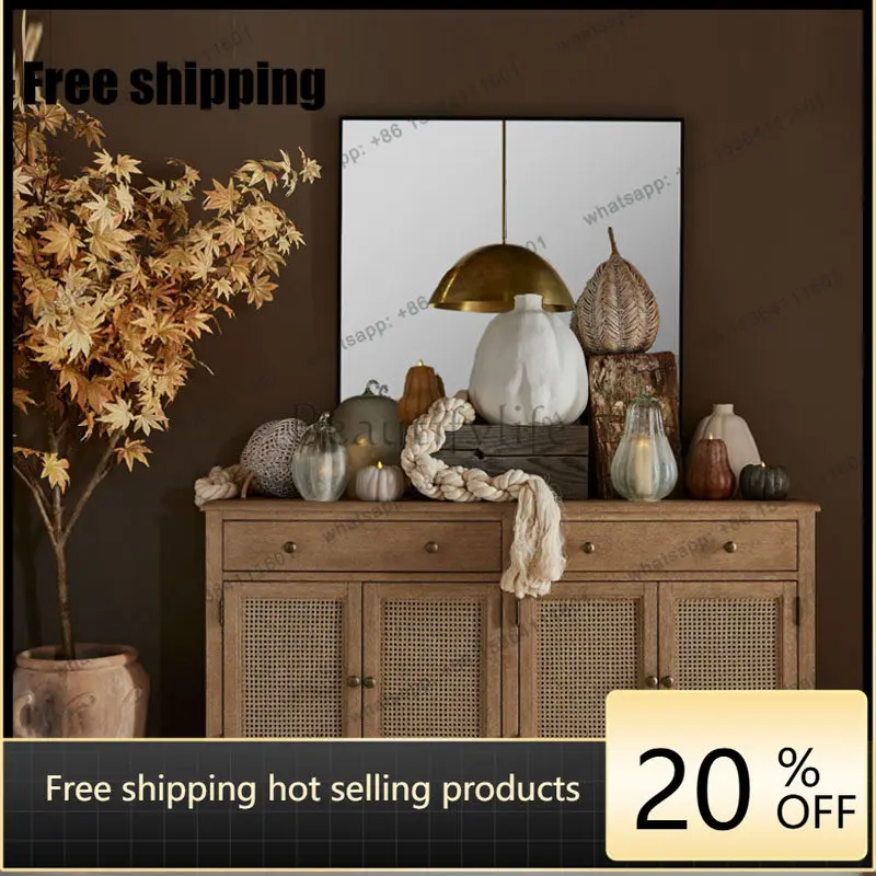 

LD American rural solid wood chest cabinet ash wood retro old locker can be customized