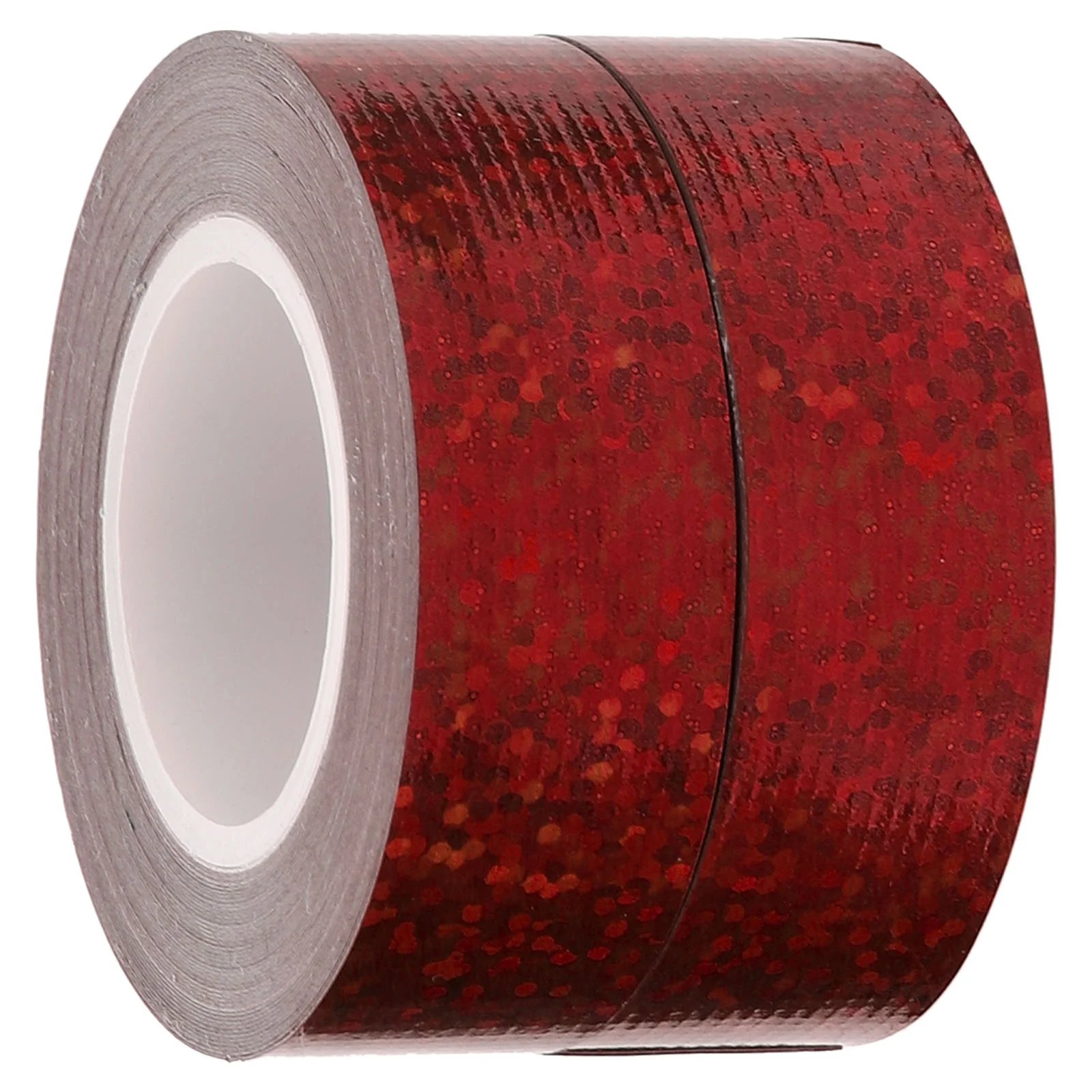 

2 Rolls Full Holographic Glitter Effect Duct Tape Self Adhesive Decorative Paper Tape Office Supply 50mm Red Heavy Duty Anti