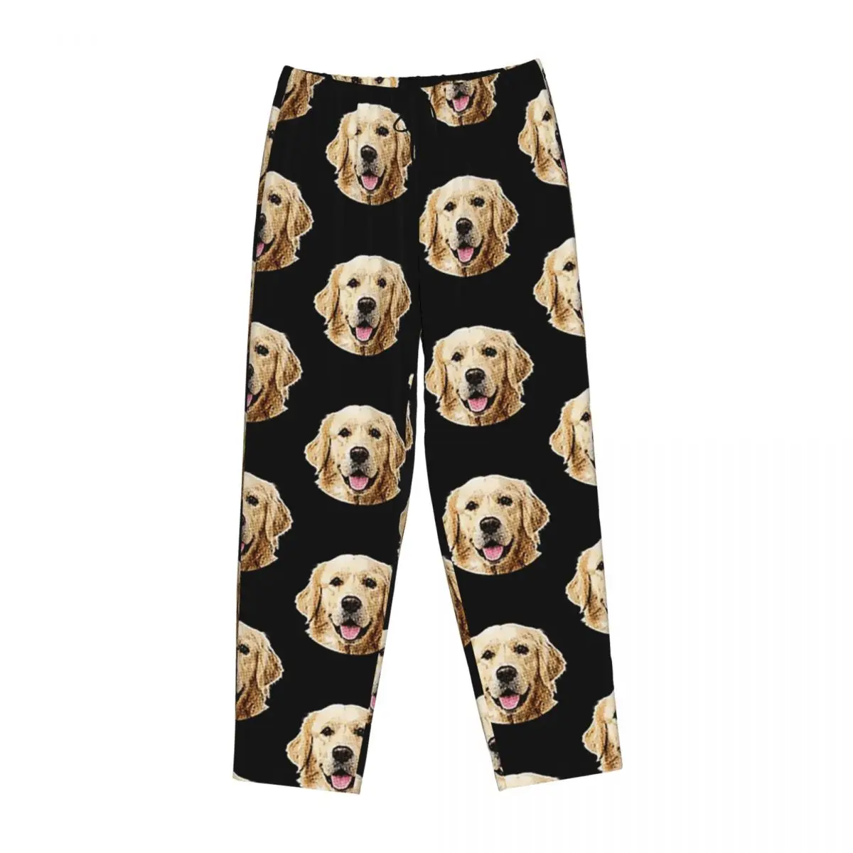 

Забавные женские пижамные штаны с портретом золотистого ретривера на заказ, одежда для сна для отдыха и сна, низ с карманами